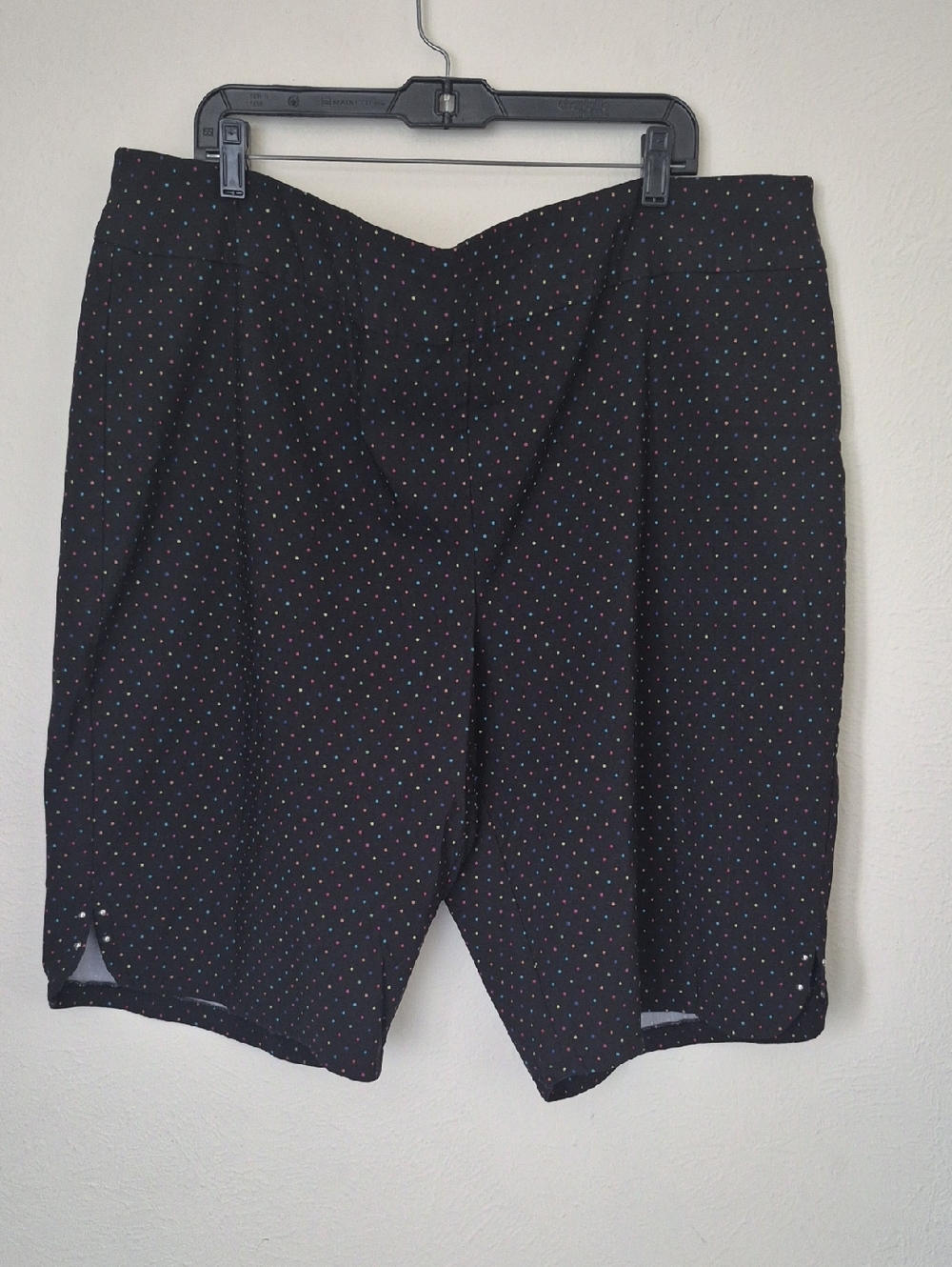 Avenue Black Shorts with Rainbow Polka Dots
